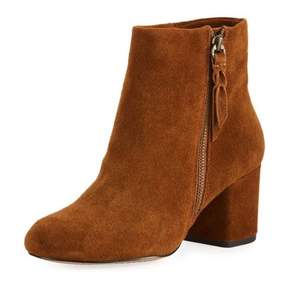 cognac suede ankle boots